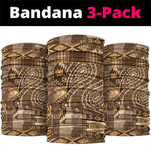 Afro Floral mix Maasai Shuka Neck Gaiter Gold Moitf - African Pride