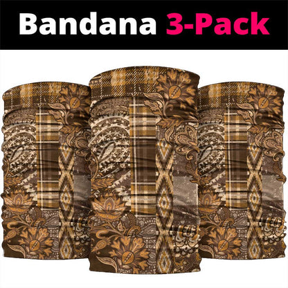 Afro Floral mix Maasai Shuka Neck Gaiter Gold Moitf LT9