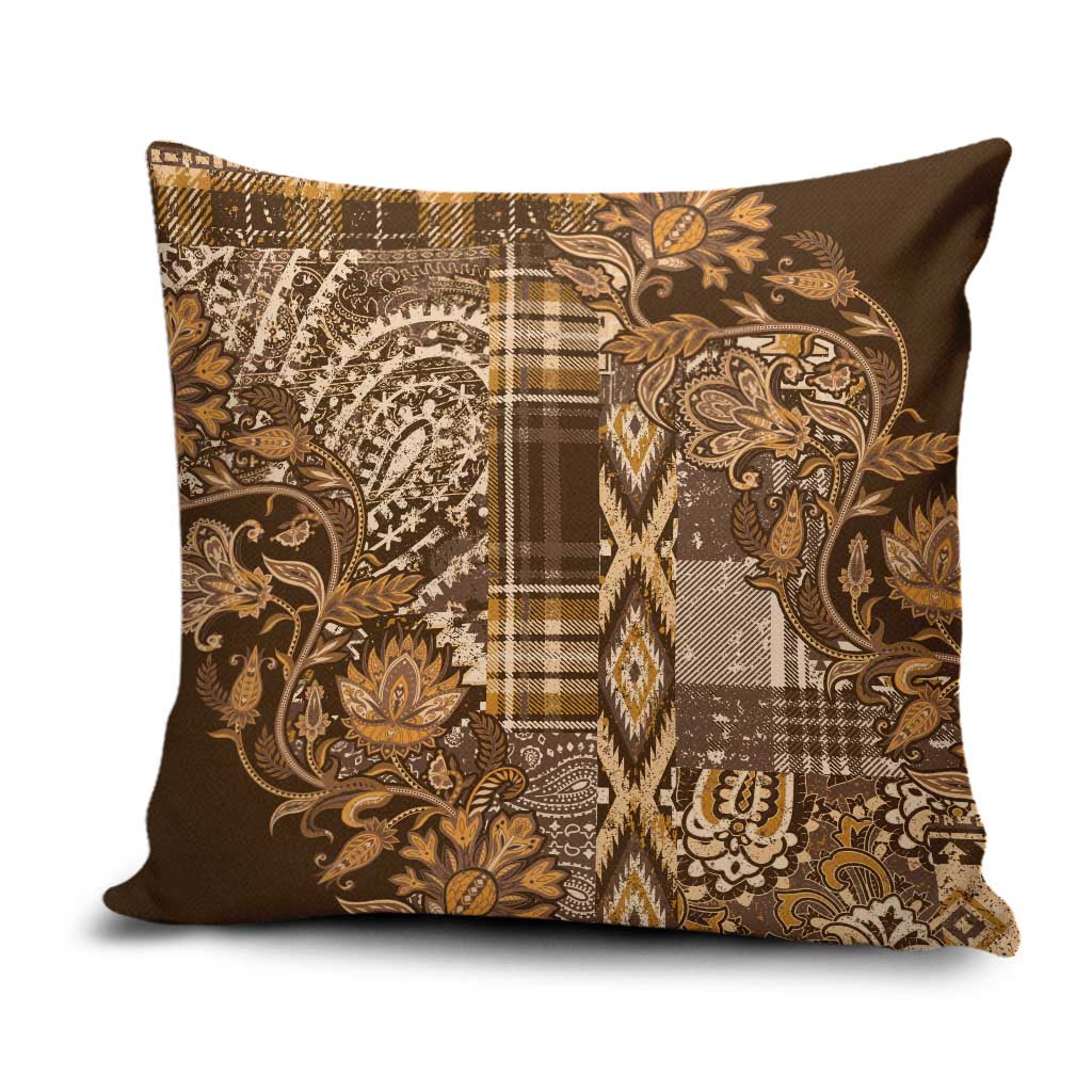 Africa Floral mix Maasai Shuka Pillow Cover Gold Moitf