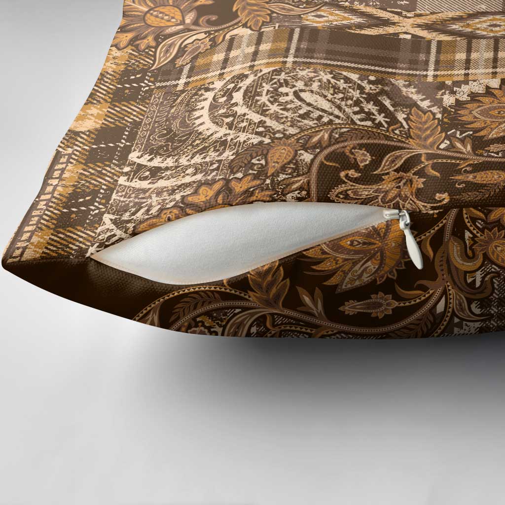Africa Floral mix Maasai Shuka Pillow Cover Gold Moitf