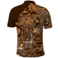 Afro Floral mix Maasai Shuka Polo Shirt Gold Moitf