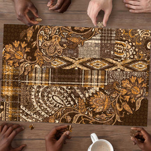 Africa Floral mix Maasai Shuka Puzzle Gold Moitf