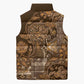Africa Floral mix Maasai Shuka Sleeveless Puffer Jacket Gold Moitf