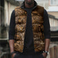 Africa Floral mix Maasai Shuka Sleeveless Puffer Jacket Gold Moitf