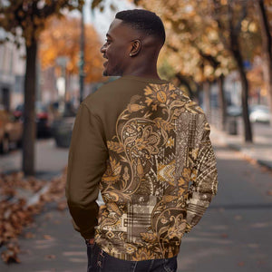 Afro Floral mix Maasai Shuka Sweatshirt Gold Moitf