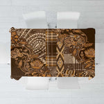 Afro Floral mix Maasai Shuka Tablecloth Gold Moitf