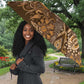 Africa Floral mix Maasai Shuka Umbrella Gold Moitf