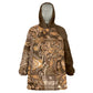 Afro Floral mix Maasai Shuka Wearable Blanket Hoodie Gold Moitf