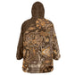 Afro Floral mix Maasai Shuka Wearable Blanket Hoodie Gold Moitf