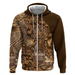 Afro Floral mix Maasai Shuka Zip Hoodie Gold Moitf