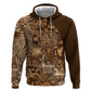 Afro Floral mix Maasai Shuka Zip Hoodie Gold Moitf