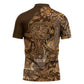 Africa Floral mix Maasai Shuka Zipper Polo Shirt Gold Moitf