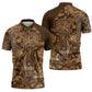 Africa Floral mix Maasai Shuka Zipper Polo Shirt Gold Moitf