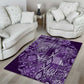Afro Floral mix Maasai Shuka Area Rug Purple Moitf