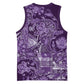 Afro Floral mix Maasai Shuka Basketball Jersey Purple Moitf - African Pride