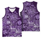 Afro Floral mix Maasai Shuka Basketball Jersey Purple Moitf - African Pride