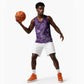 Afro Floral mix Maasai Shuka Basketball Jersey Purple Moitf - African Pride