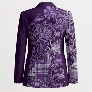 Africa Floral mix Maasai Shuka Blazer Purple Moitf