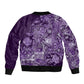 Afro Floral mix Maasai Shuka Bomber Jacket Purple Moitf