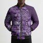 Africa Floral mix Maasai Shuka Bomber Puffer Jacket Purple Moitf