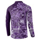 Africa Floral mix Maasai Shuka Button Sweatshirt Purple Moitf