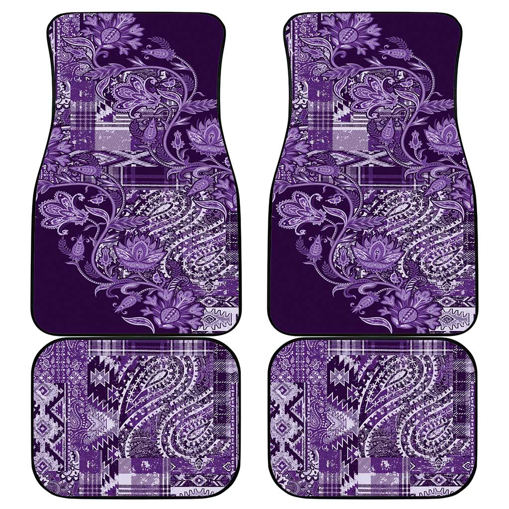 Afro Floral mix Maasai Shuka Car Mats Purple Moitf