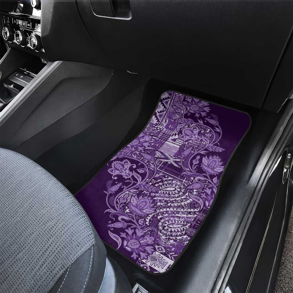 Afro Floral mix Maasai Shuka Car Mats Purple Moitf