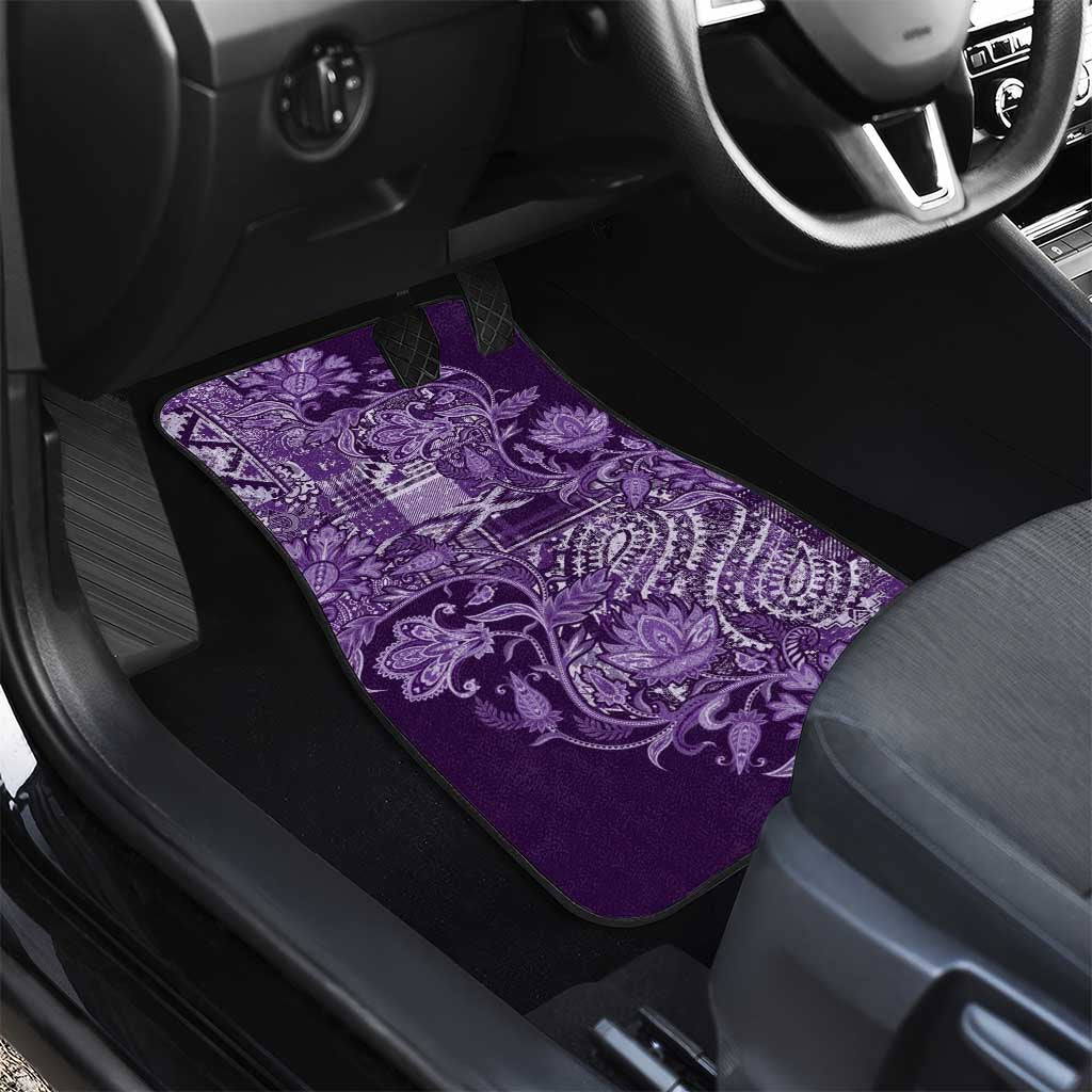 Afro Floral mix Maasai Shuka Car Mats Purple Moitf