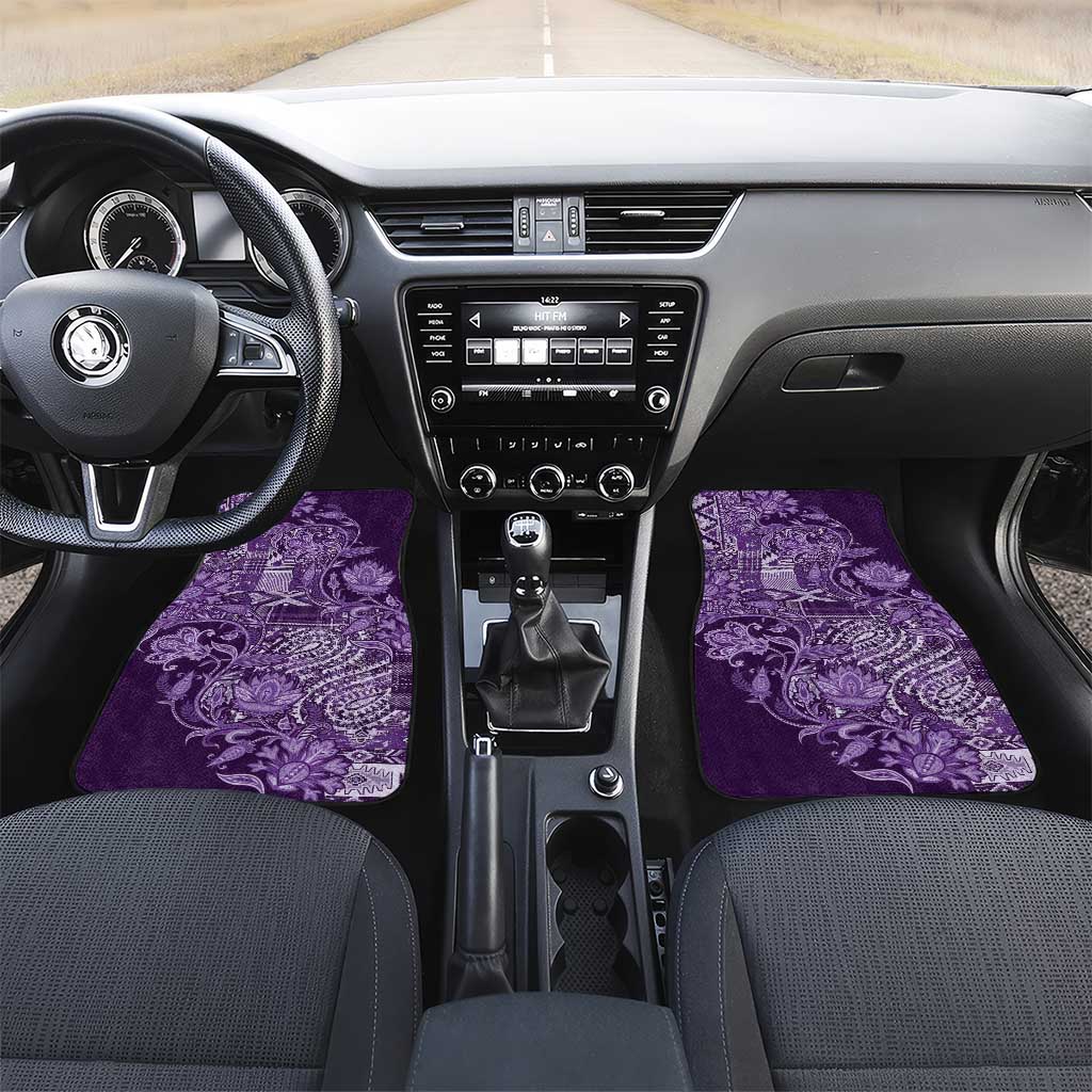 Afro Floral mix Maasai Shuka Car Mats Purple Moitf