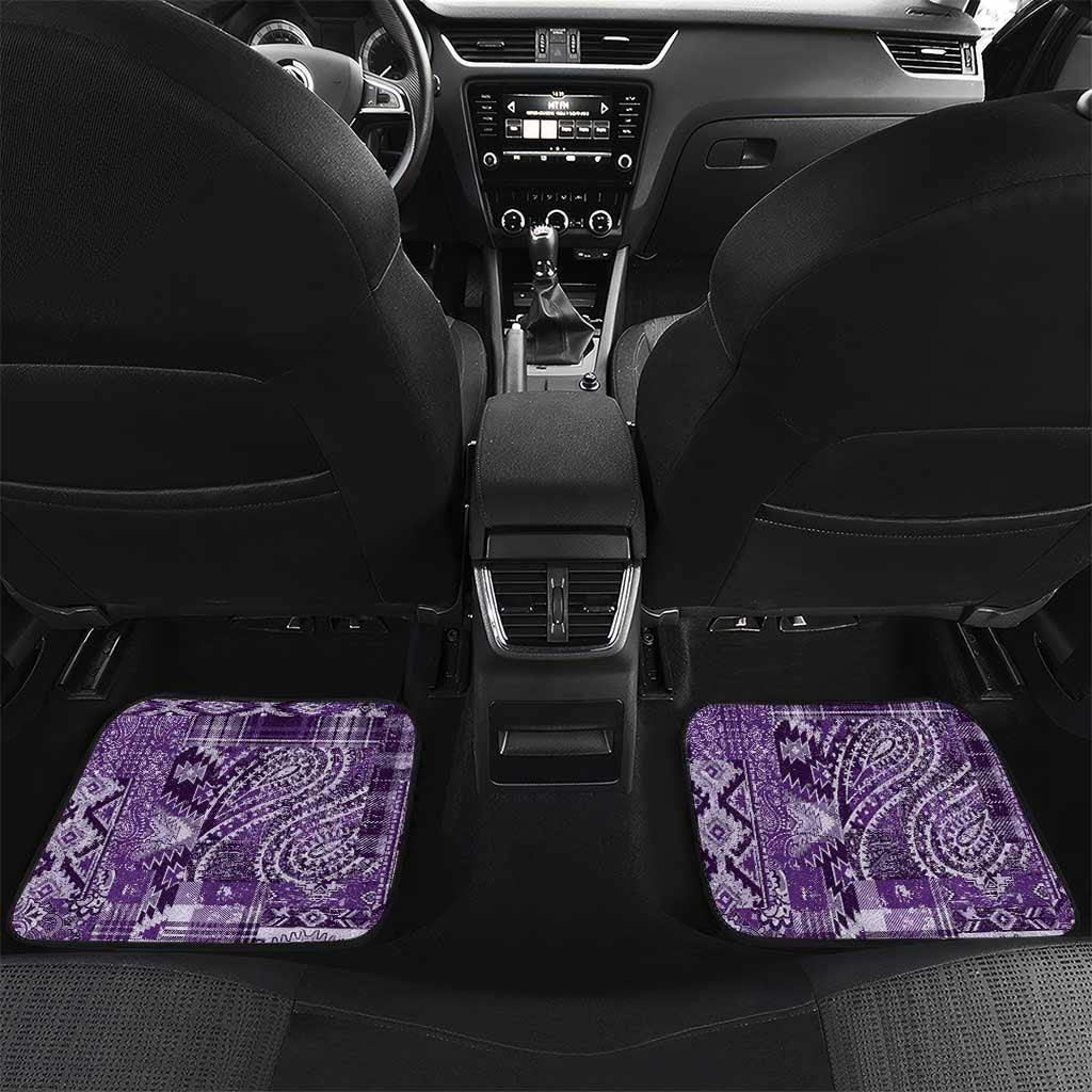 Afro Floral mix Maasai Shuka Car Mats Purple Moitf