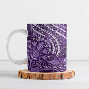 Africa Floral mix Maasai Shuka Ceramic Mug Purple Moitf