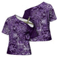 Africa Floral mix Maasai Shuka Cross Shoulder Shirt Purple Moitf