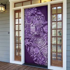 Africa Floral mix Maasai Shuka Door Cover Purple Moitf