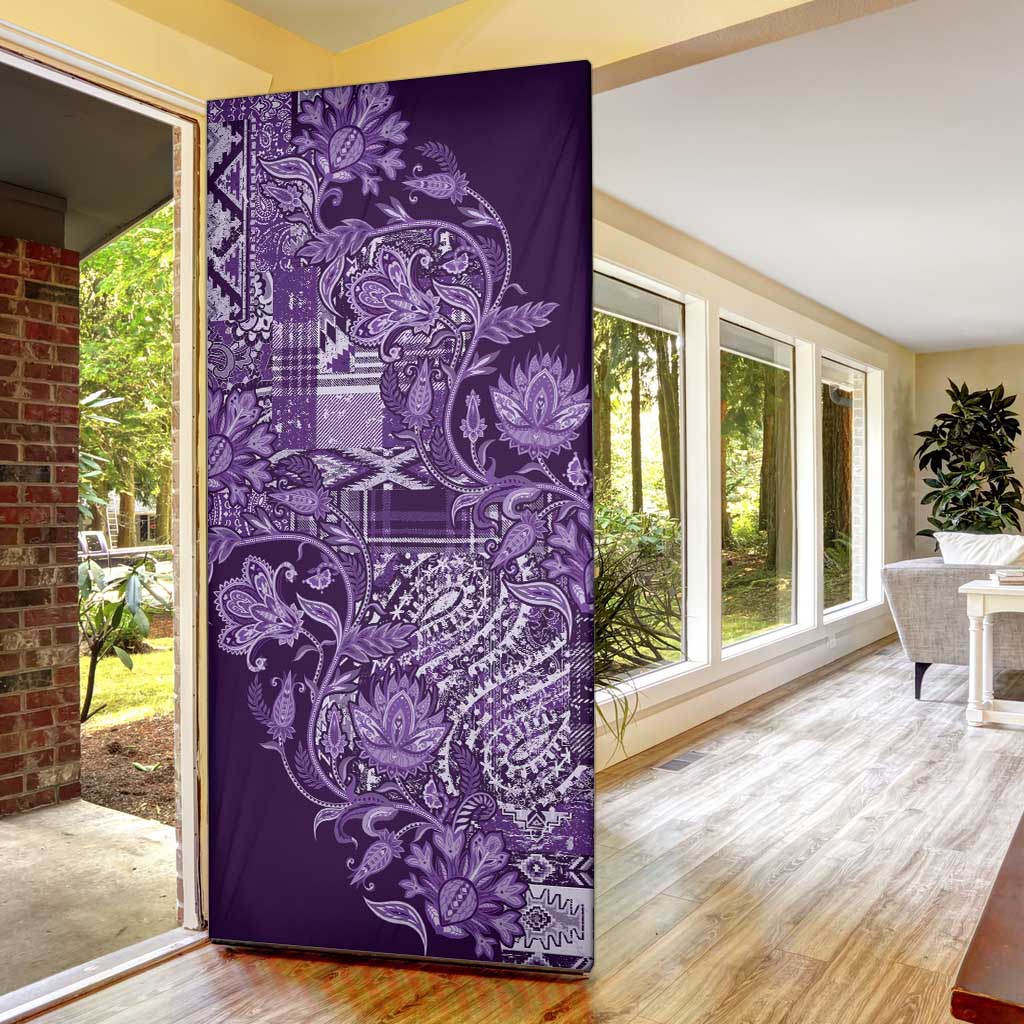Africa Floral mix Maasai Shuka Door Cover Purple Moitf
