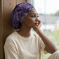 Africa Floral mix Maasai Shuka Easy Headwrap Purple Moitf