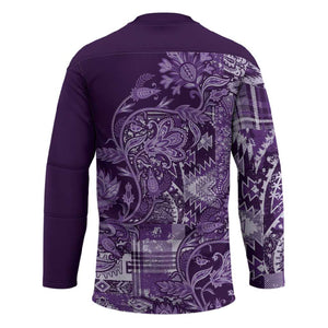 Africa Floral mix Maasai Shuka Hockey Jersey Purple Moitf