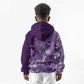Afro Floral mix Maasai Shuka Kid Hoodie Purple Moitf