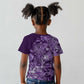 Afro Floral mix Maasai Shuka Kid T shirt Purple Moitf