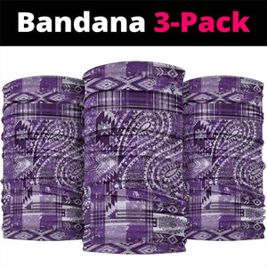 Afro Floral mix Maasai Shuka Neck Gaiter Purple Moitf - African Pride