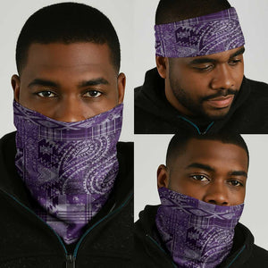 Afro Floral mix Maasai Shuka Neck Gaiter Purple Moitf - African Pride