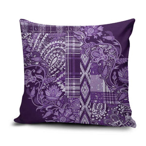 Africa Floral mix Maasai Shuka Pillow Cover Purple Moitf