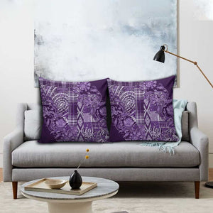 Africa Floral mix Maasai Shuka Pillow Cover Purple Moitf