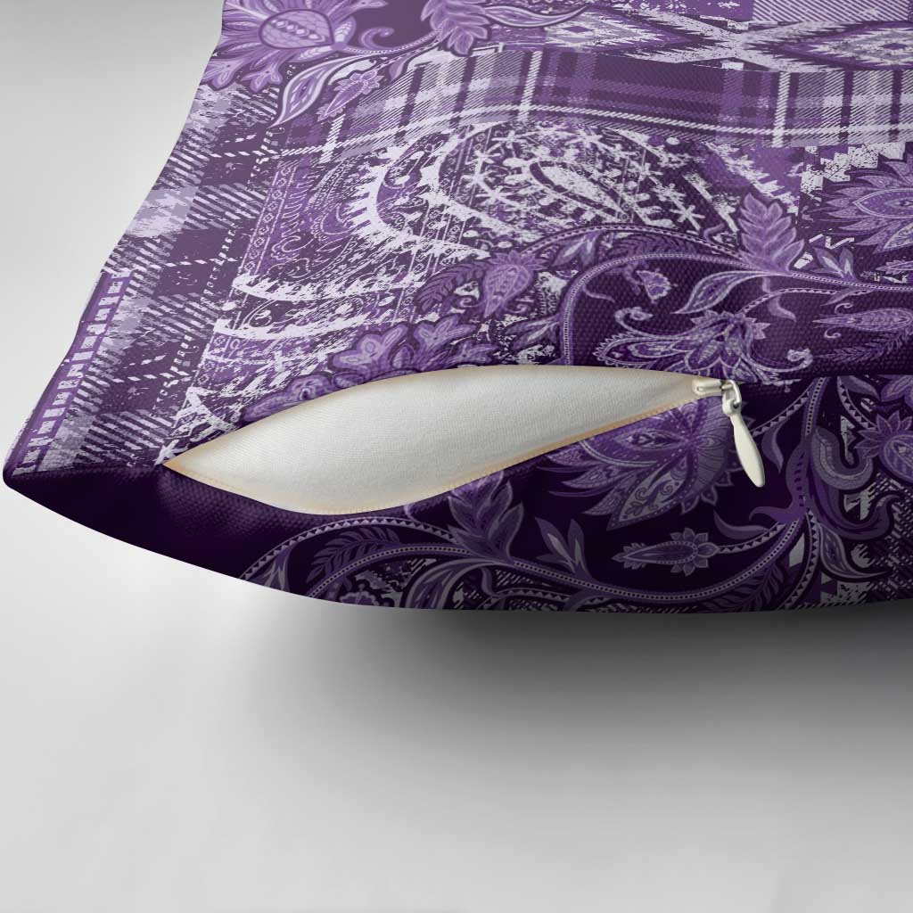 Africa Floral mix Maasai Shuka Pillow Cover Purple Moitf
