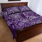 Afro Floral mix Maasai Shuka Quilt Bed Set Purple Moitf