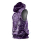 Afro Floral mix Maasai Shuka Sleeveless Hoodie Purple Moitf - African Pride