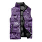 Africa Floral mix Maasai Shuka Sleeveless Puffer Jacket Purple Moitf