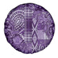 Afro Floral mix Maasai Shuka Spare Tire Cover Purple Moitf