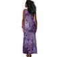 Afro Floral mix Maasai Shuka Tank Maxi Dress Purple Moitf