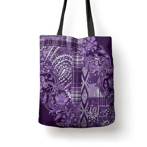 Africa Floral mix Maasai Shuka Tote Bag Purple Moitf