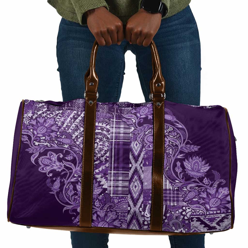 Africa Floral mix Maasai Shuka Travel Bag Purple Moitf